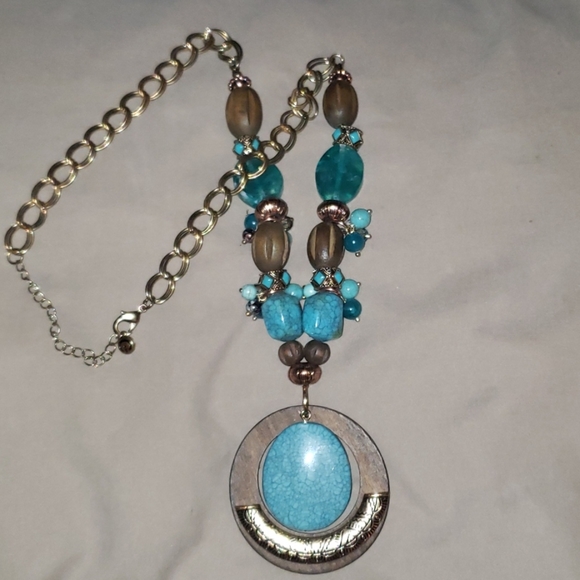 Bubblegum with Shimmering Blue Dichroic Glass Jewelry Set